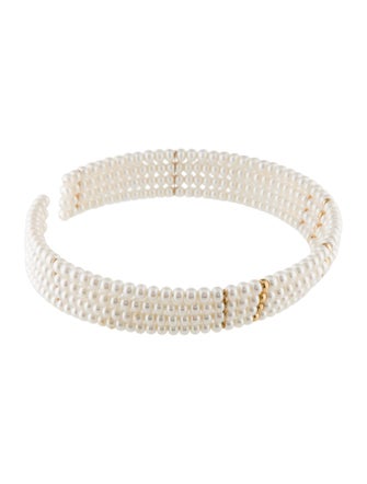 Necklace 14K Pearl Multistrand Collar