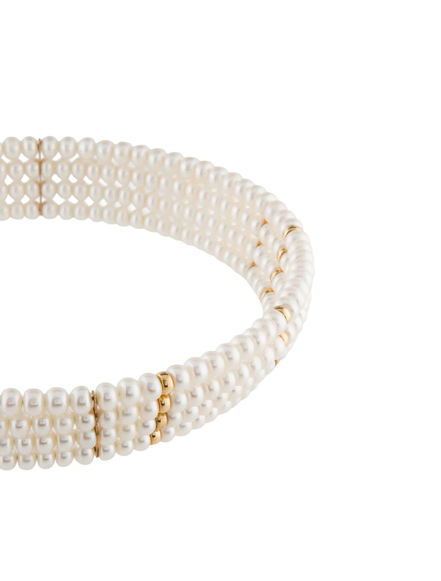 Necklace 14K Pearl Multistrand Collar