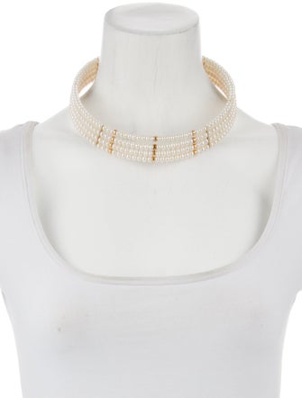Necklace 14K Pearl Multistrand Collar