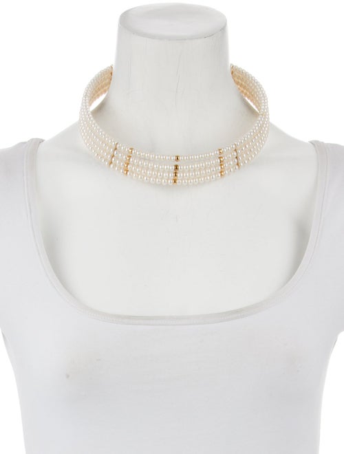 Necklace 14K Pearl Multistrand Collar