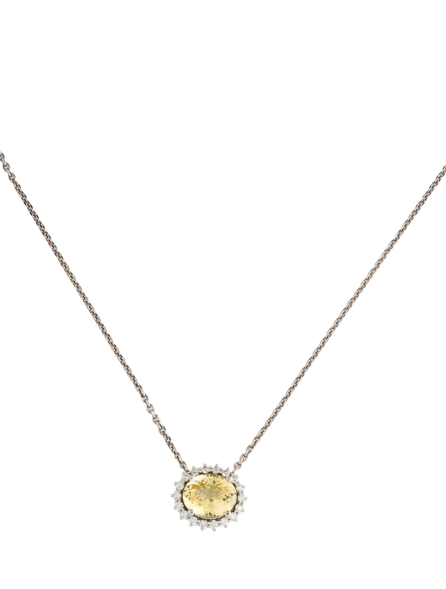 Necklace 14K 4.60ct Sapphire & Diamond Pendant