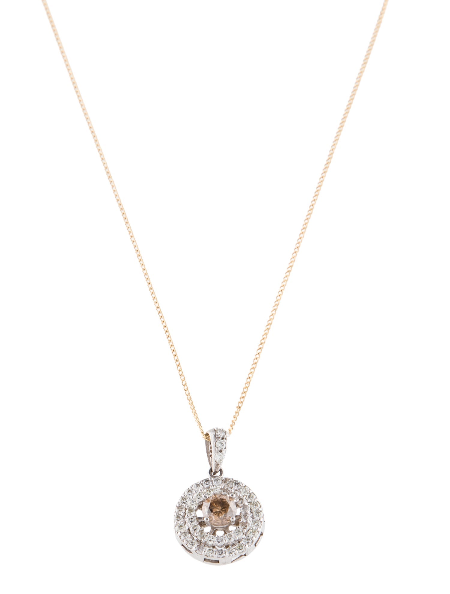 Necklace 1.01ctw Diamond Halo Pendant