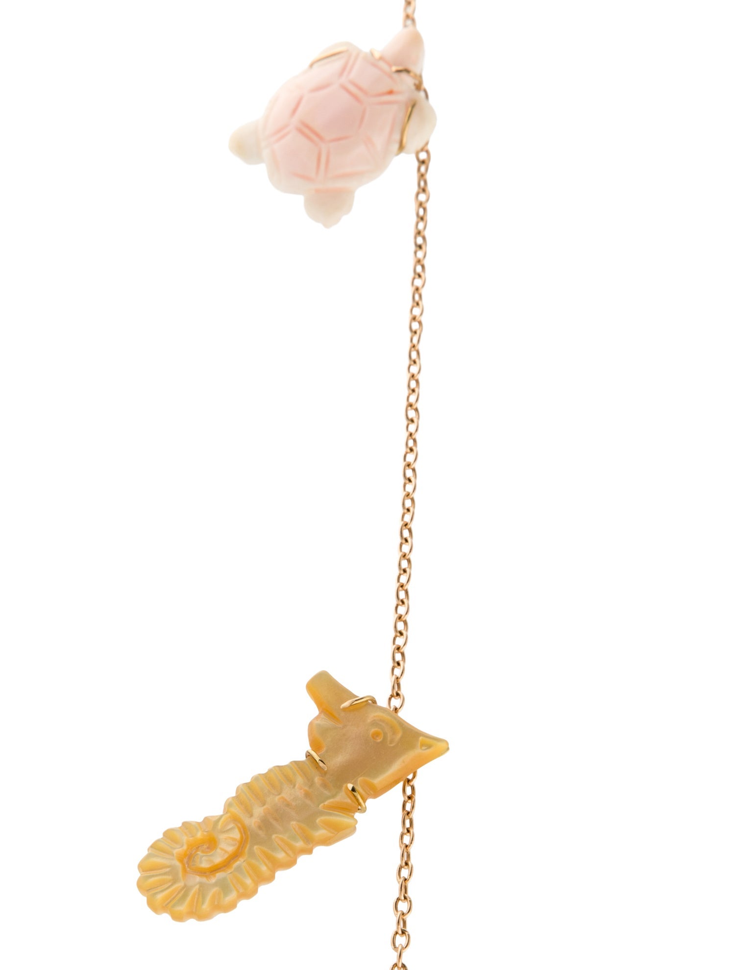 Necklace 14K Ceramic & Mother of Pearl Station Necklace