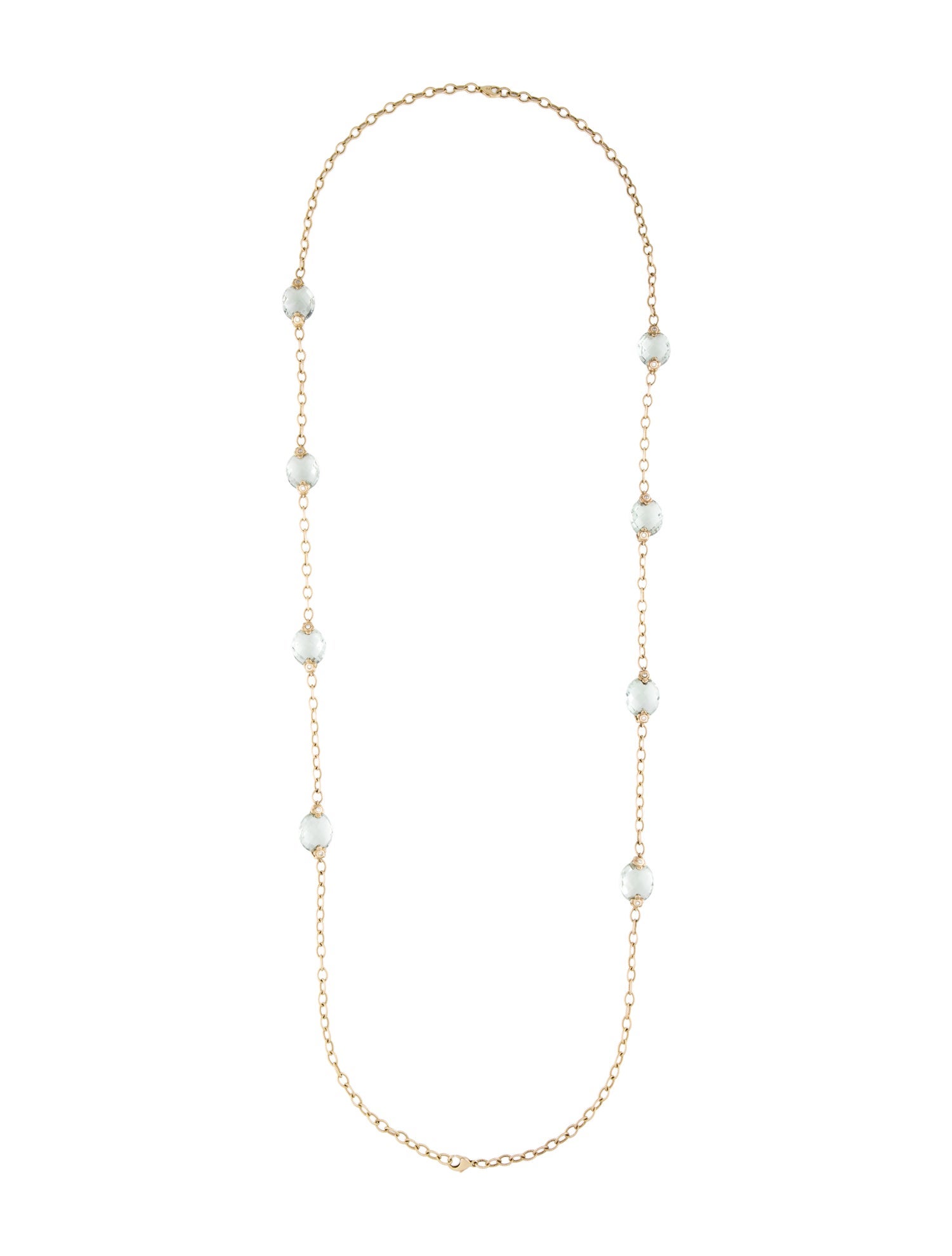 Necklace 14K Prasiolite & Diamond Convertible Station