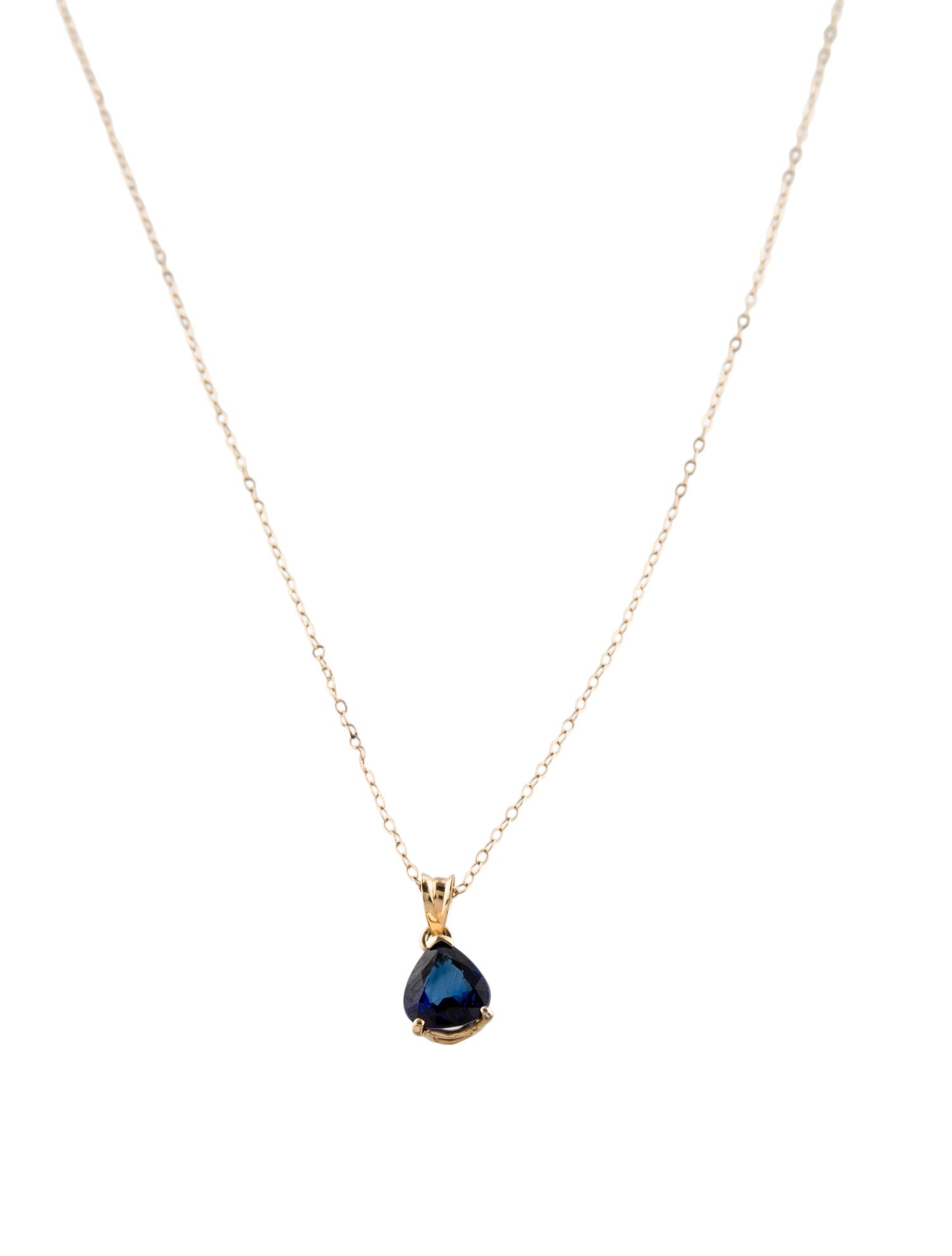 Necklace 14K 1.85ct Sapphire Pendant Necklace