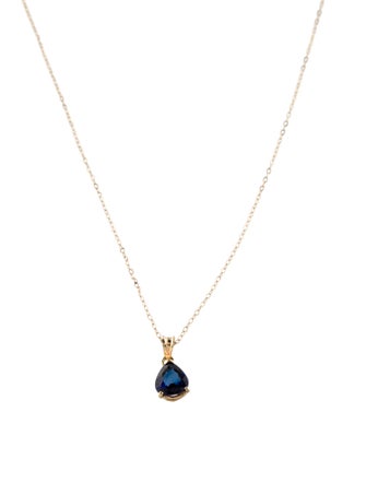 Necklace 14K 1.85ct Sapphire Pendant Necklace
