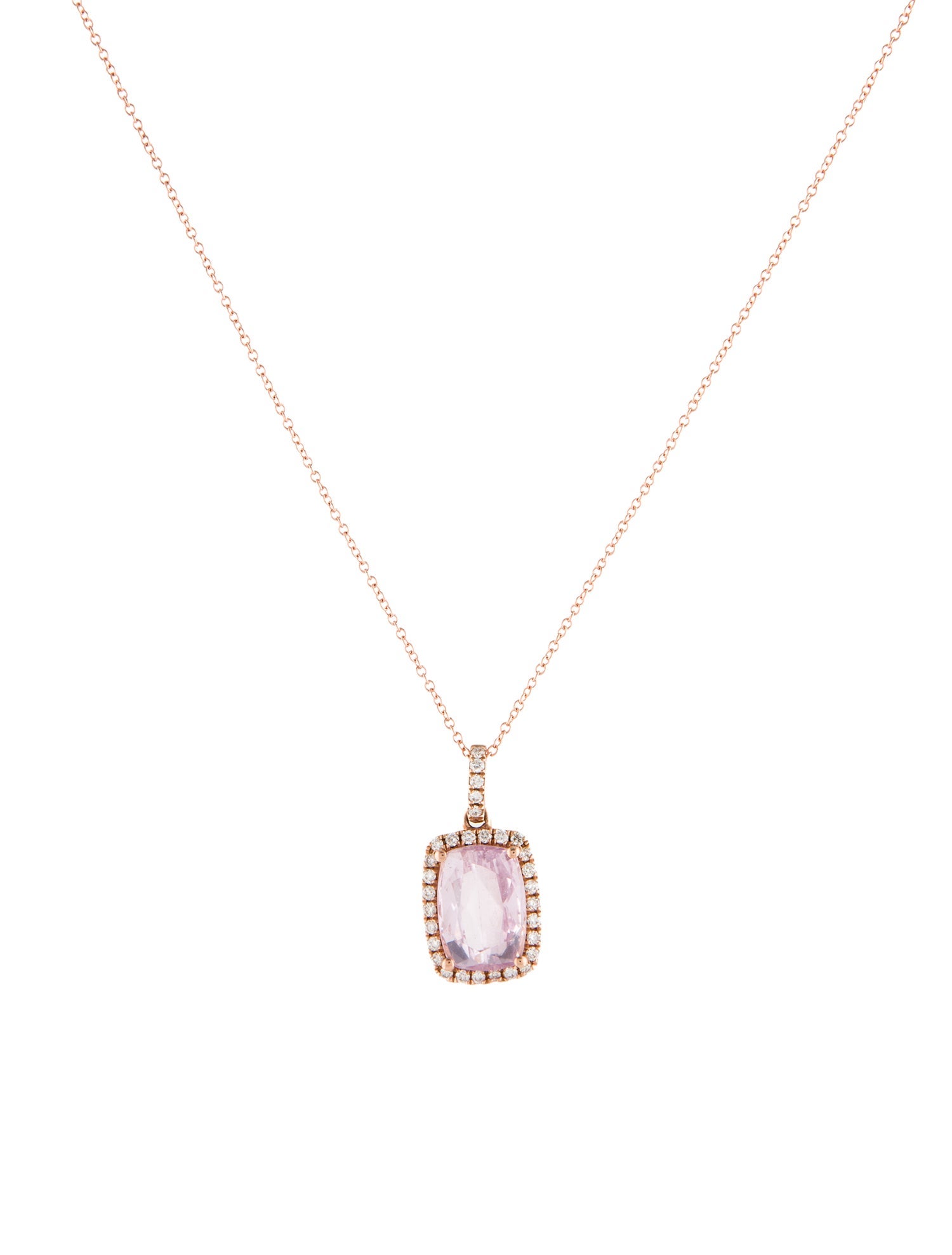 Necklace 14K 2.44ct Kunzite & Diamond Pendant