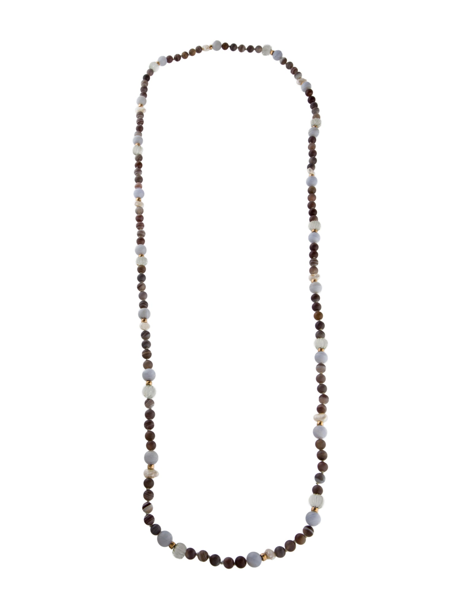 Necklace 14K Pearl & Multistone Bead Strand Necklace