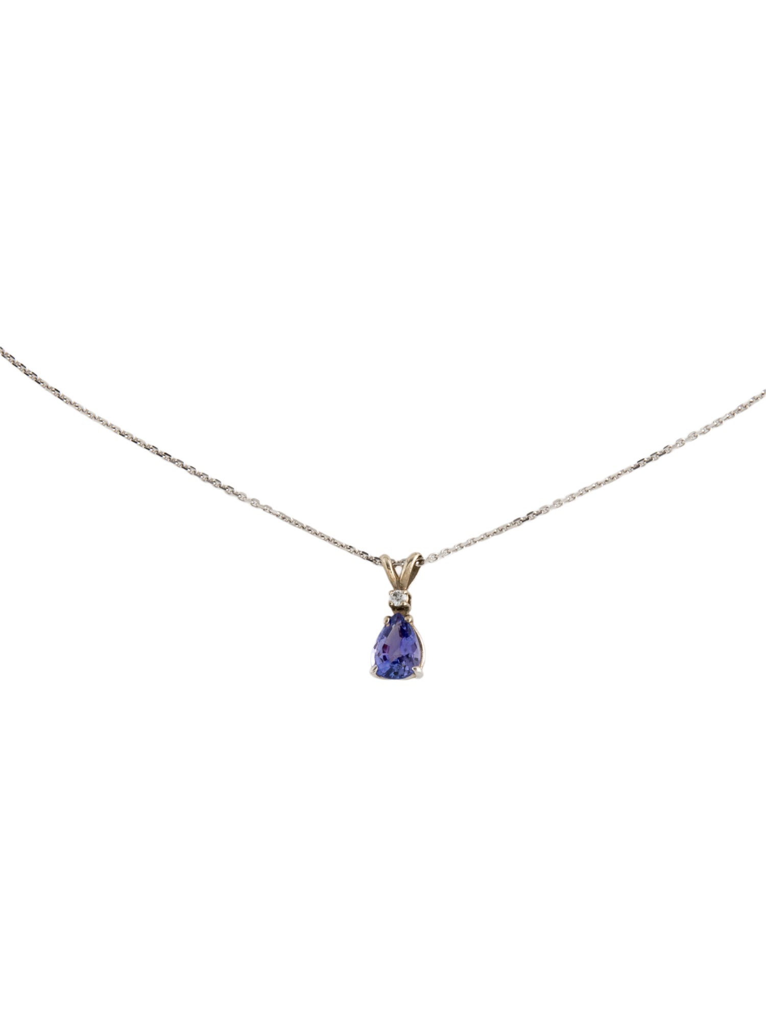 Necklace 14K Tanzanite & Diamond Pendant