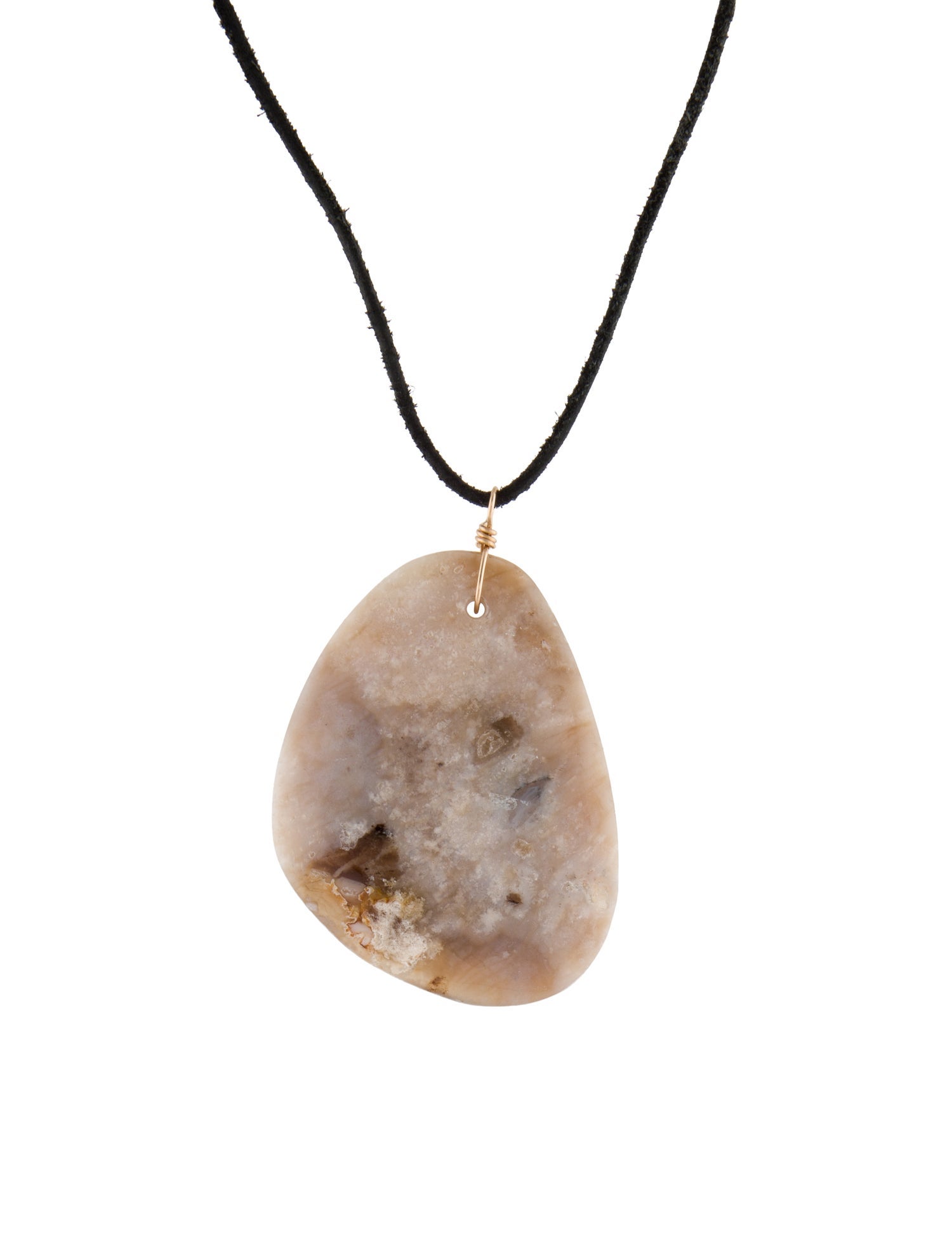 Necklace 14K Chalcedony Opal Pendant Necklace