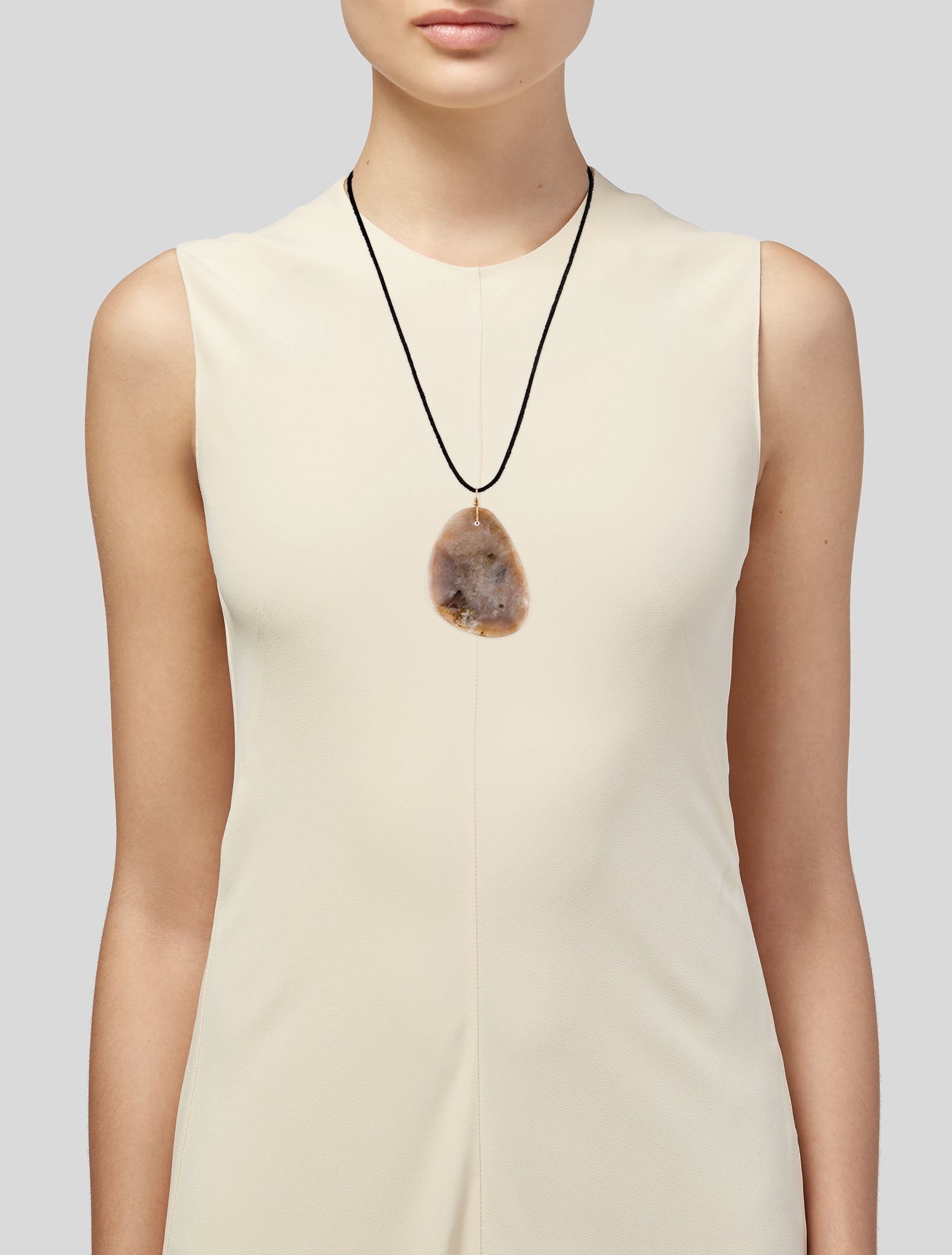 Necklace 14K Chalcedony Opal Pendant Necklace