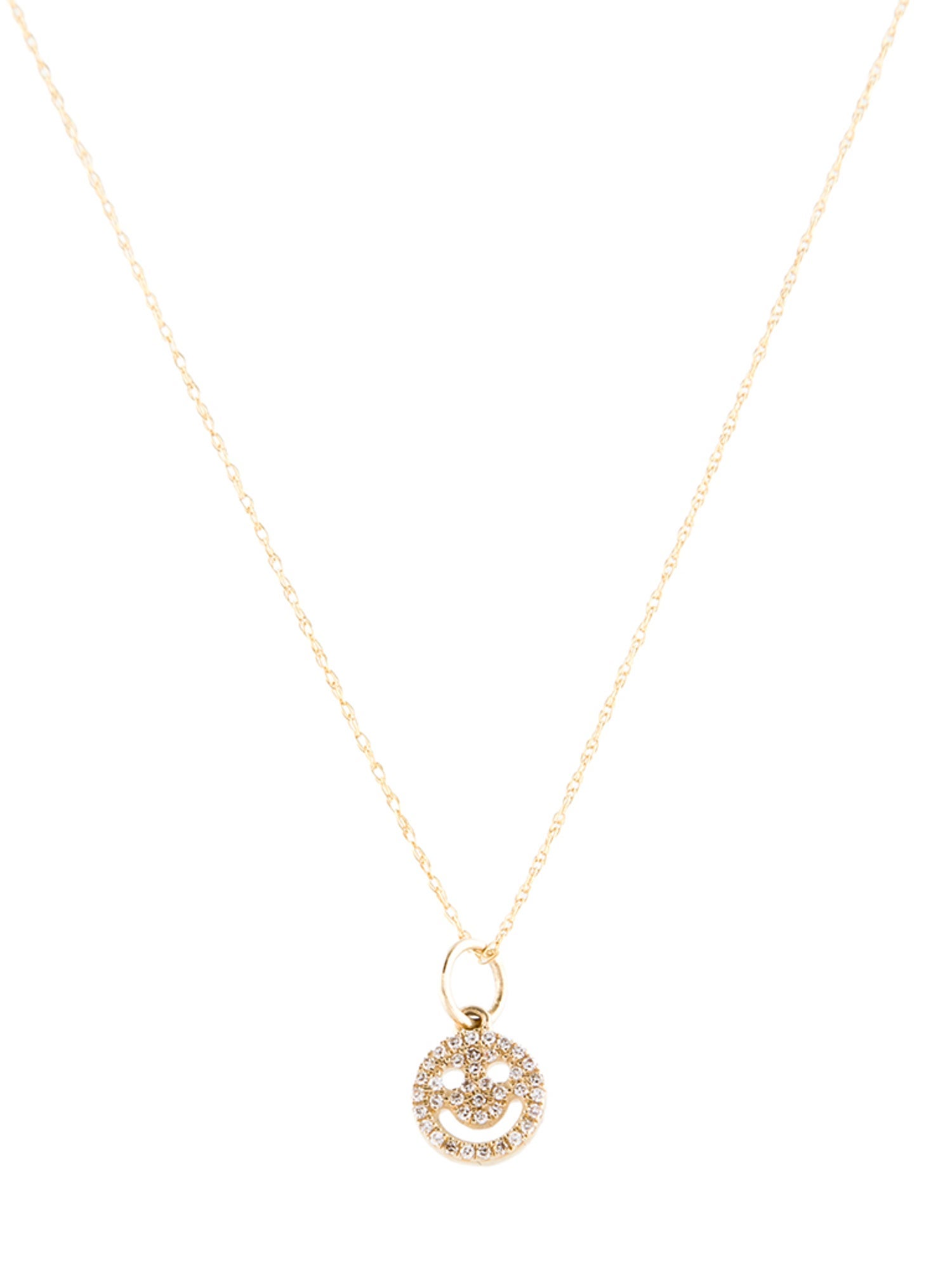 Necklace 14K Diamond Smiley Pendant