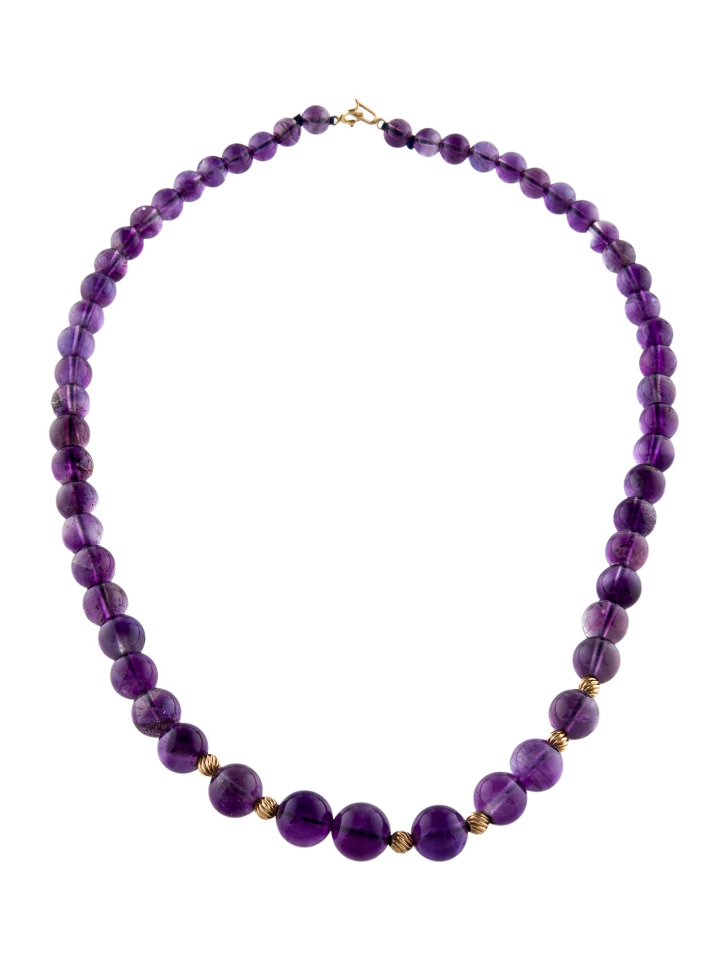 Necklace 14K Amethyst Graduated Bead Strand