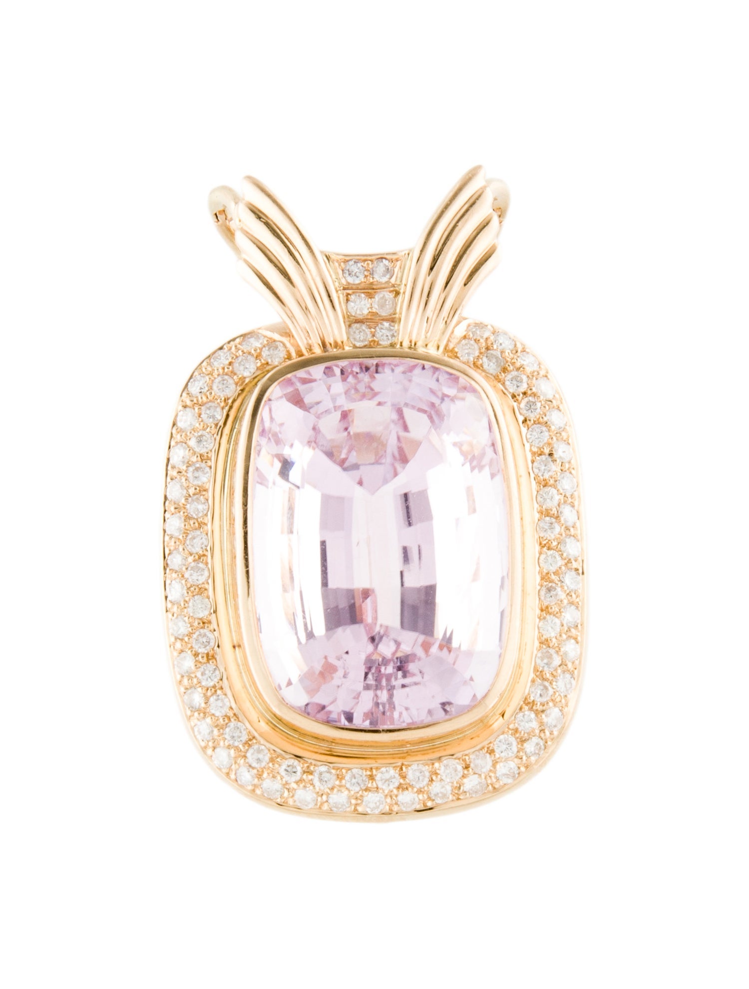 Necklace 14K 49.10ct Kunzite & Diamond Pendant