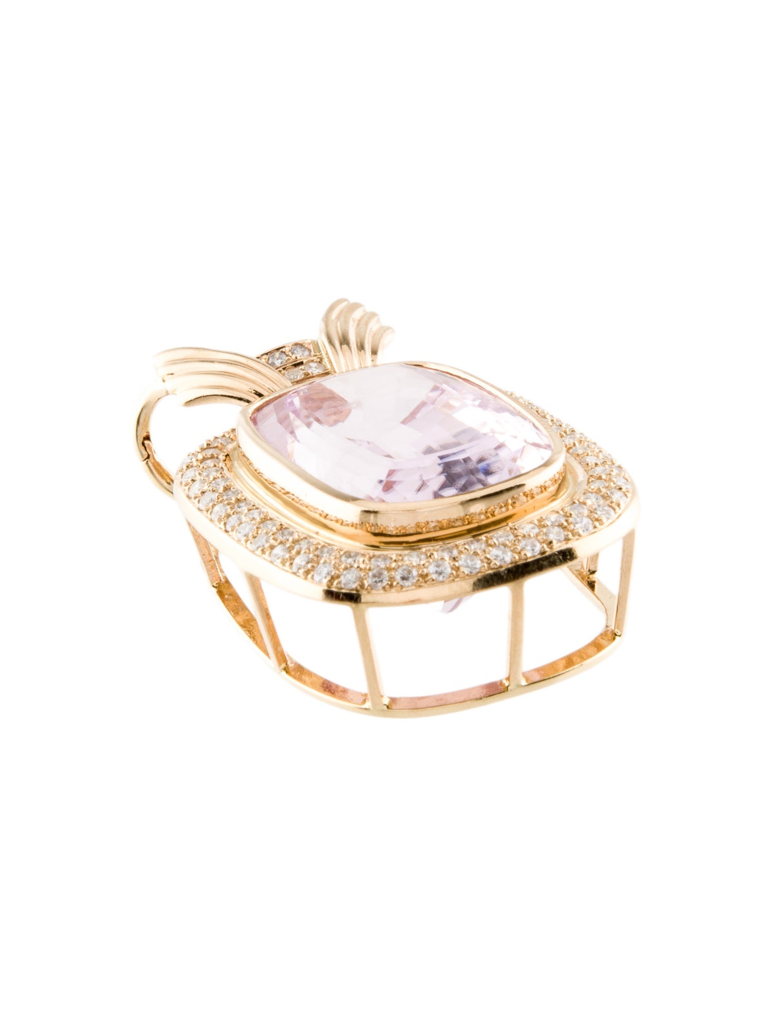 Necklace 14K 49.10ct Kunzite & Diamond Pendant