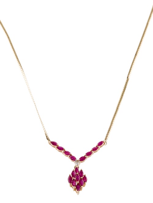 Necklace 14K 2.08ctw Ruby and Diamond Necklace