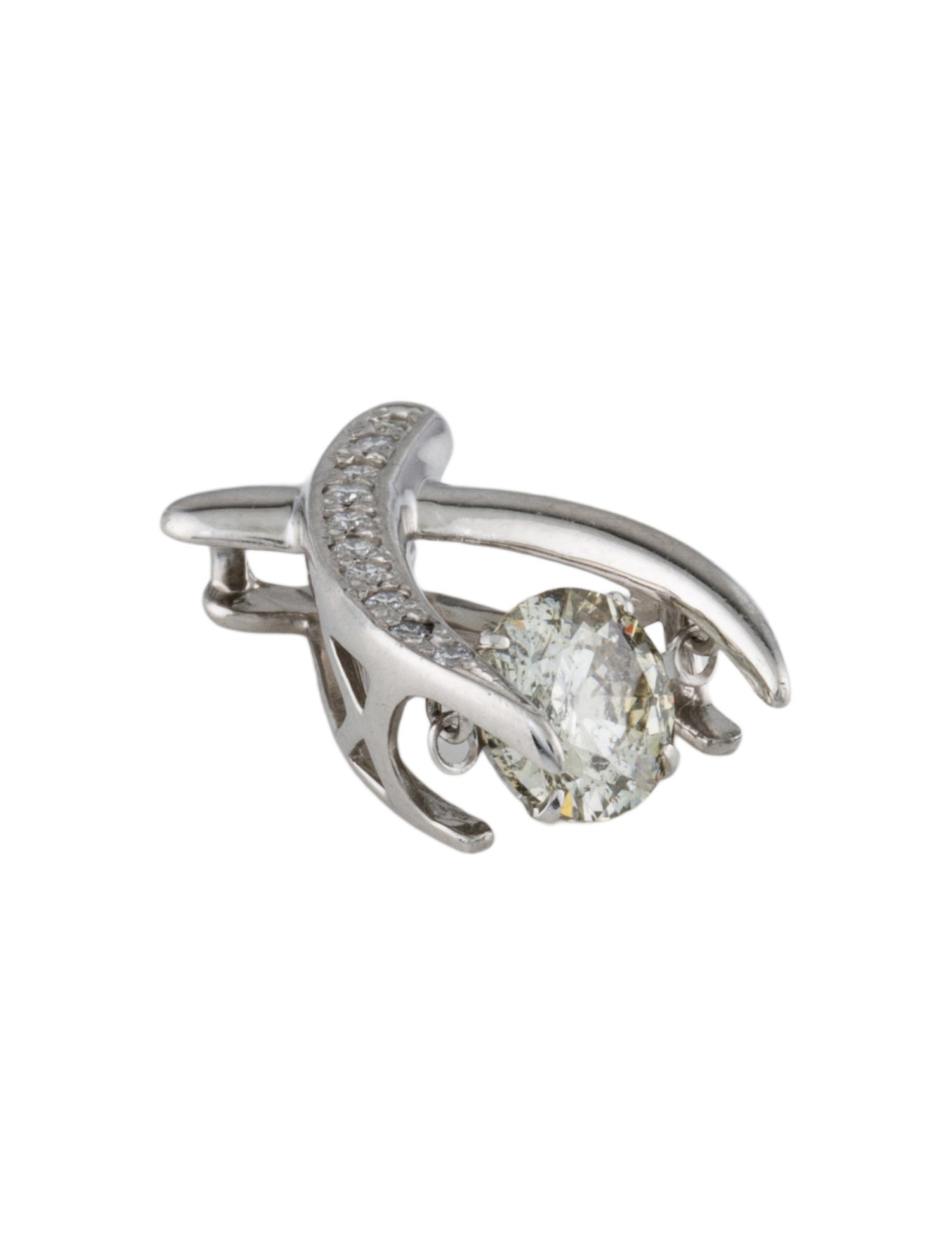 Necklace Platinum 1.05ctw Diamond Shaker Pendant