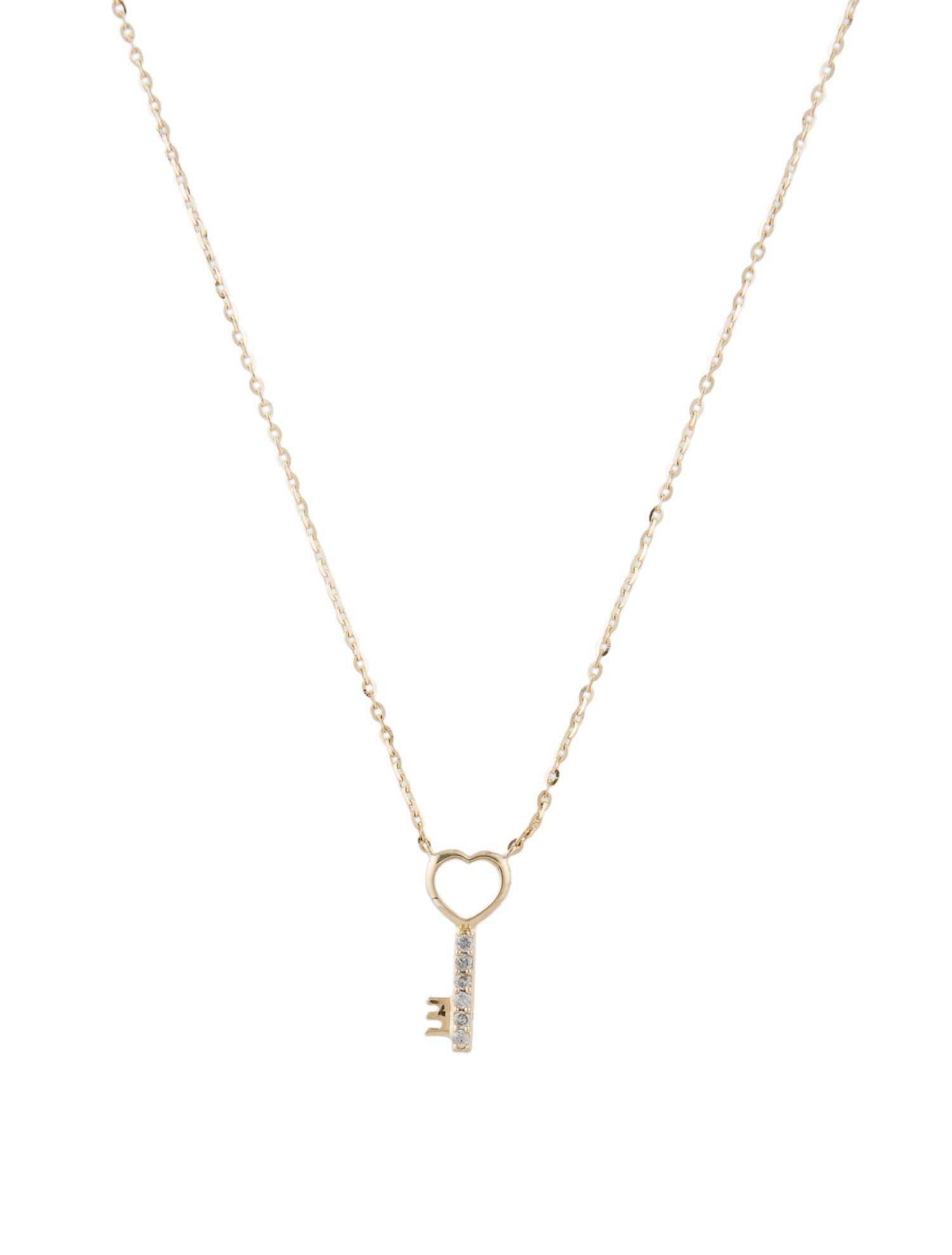 Necklace 14K Diamond Key Pendant