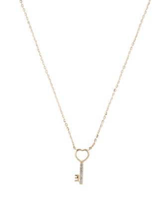Necklace 14K Diamond Key Pendant Necklace