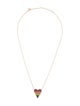 Necklace 14K Multistone Rainbow Heart Pendant Nacklace