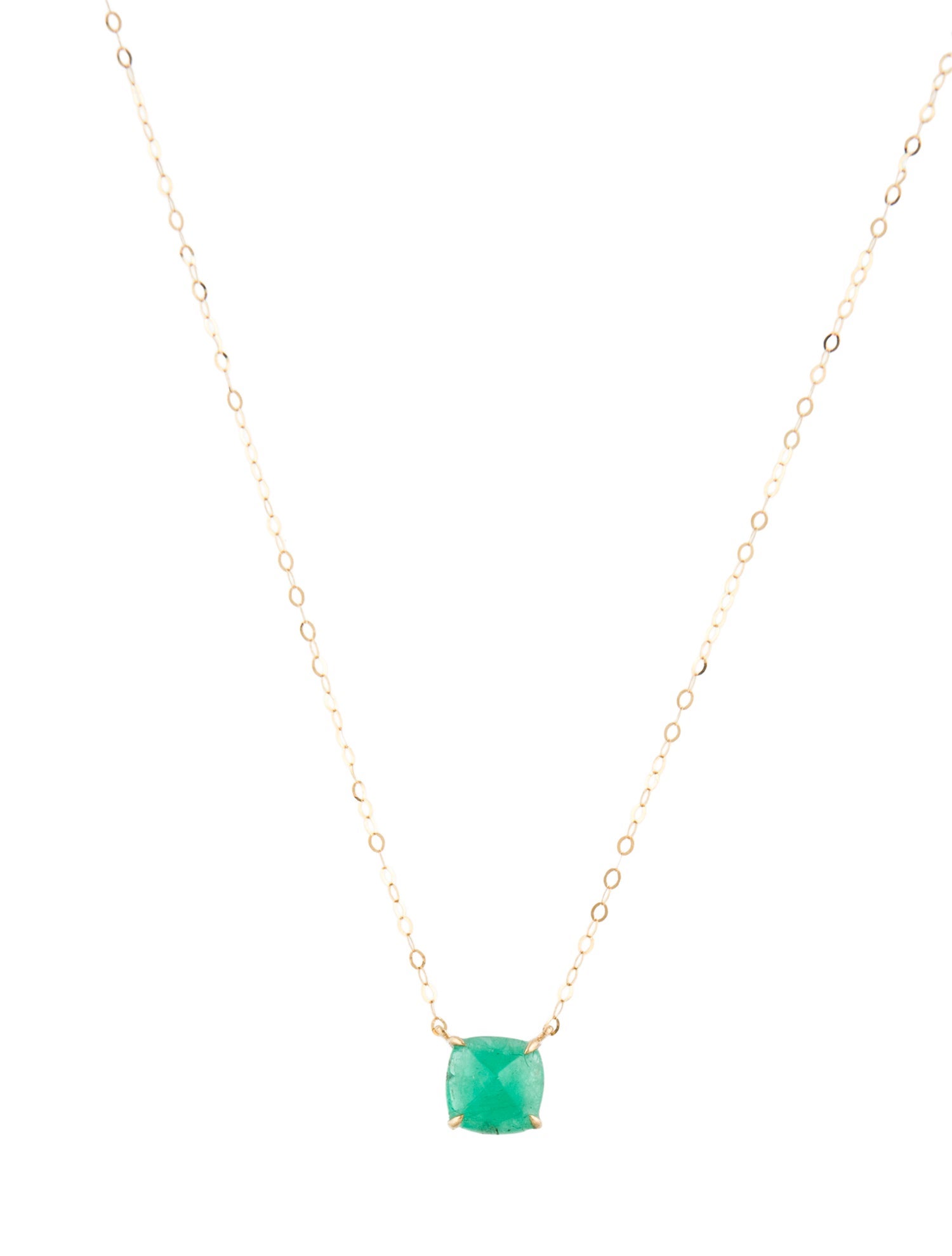 Necklace 18K 1.50ct Emerald Pendant