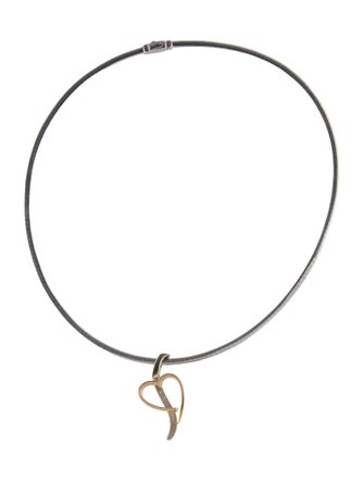 Necklace 14K Diamond Heart Reversible Omega Chain Necklace