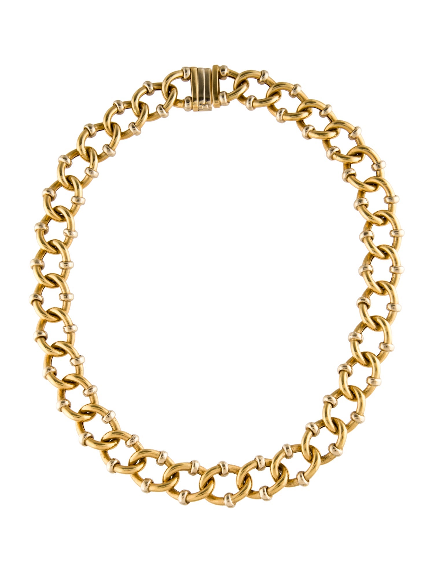 Necklace 18K Two-Tone Oval Link Chain Necklace