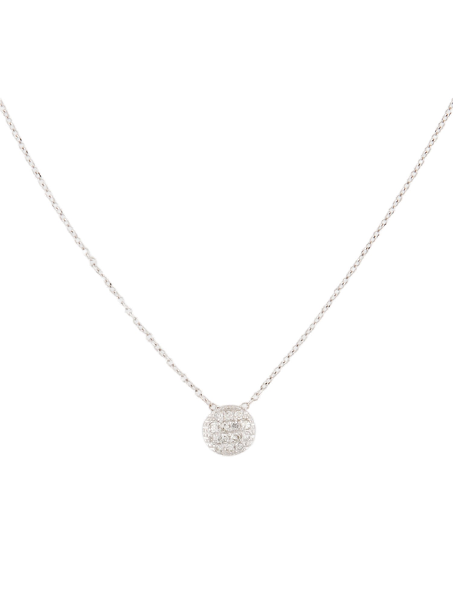 Necklace 14K Diamond Tiny Disc Pendant Necklace