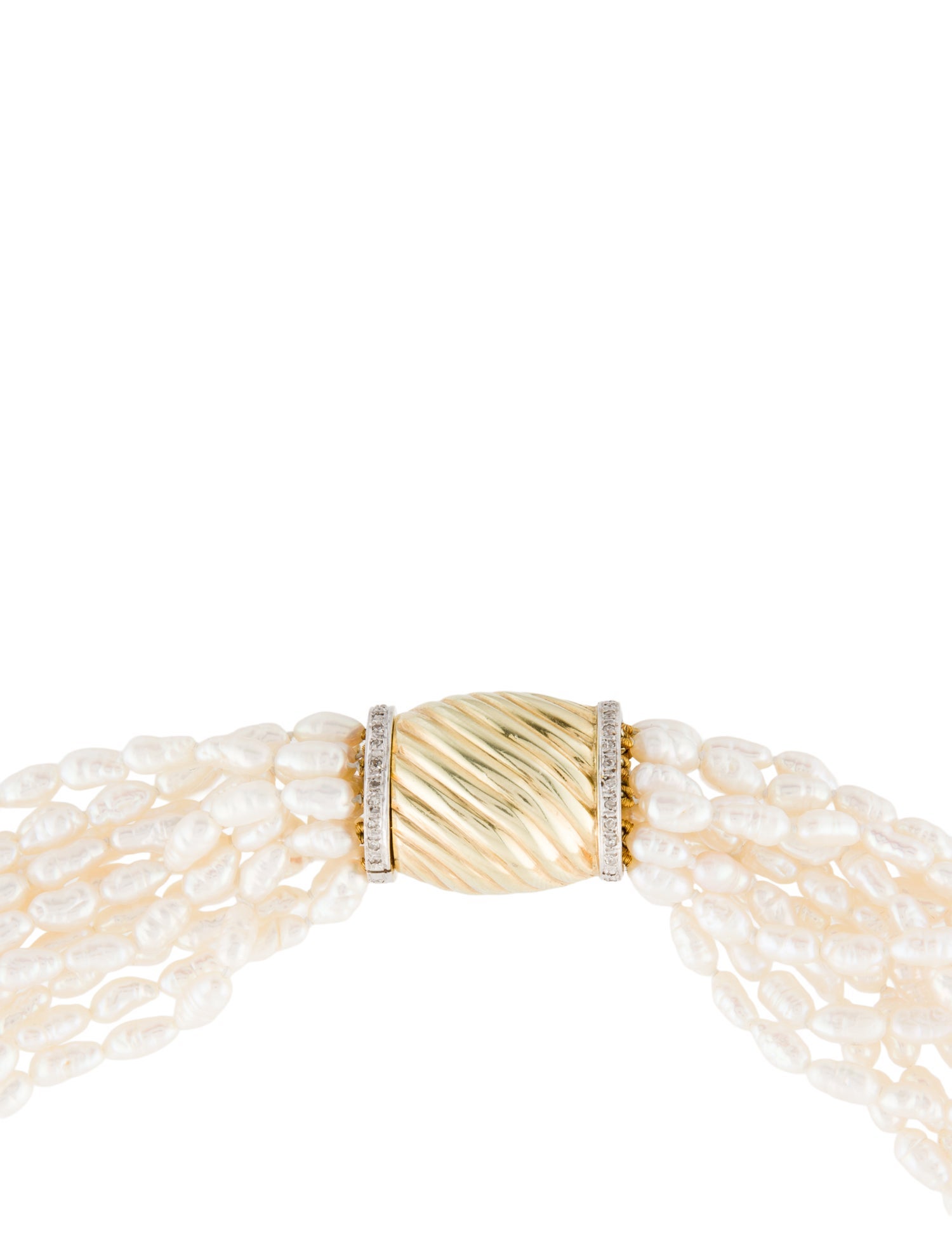 Necklace 14K Pearl & Diamond Multistrand Necklace