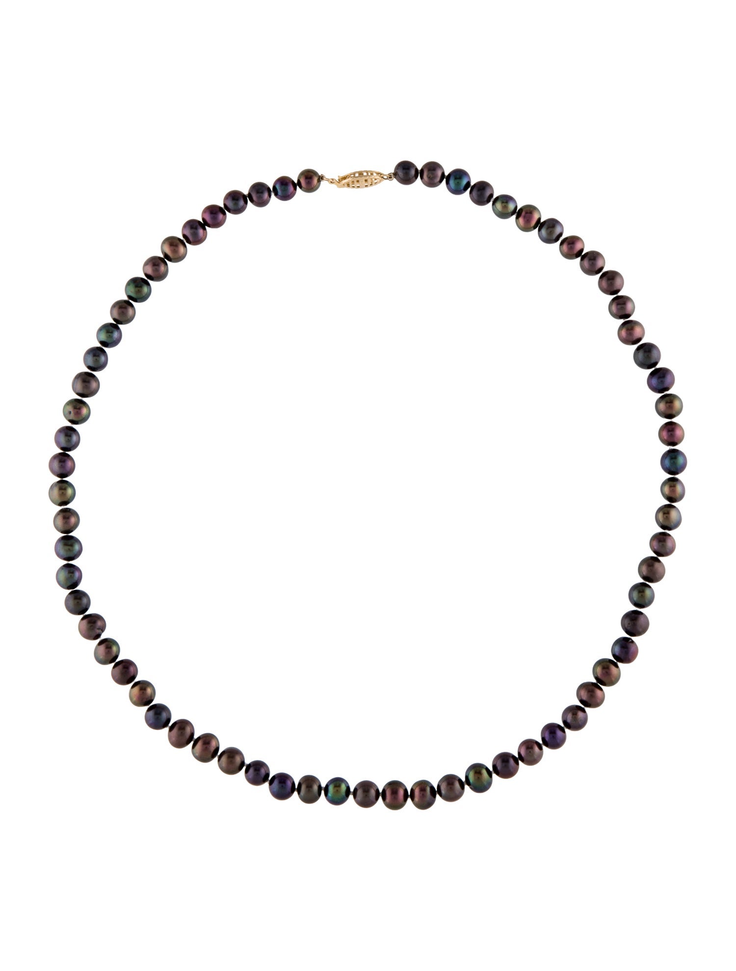 Necklace 14K Dyed Pearl Strand and Stud Earring Set