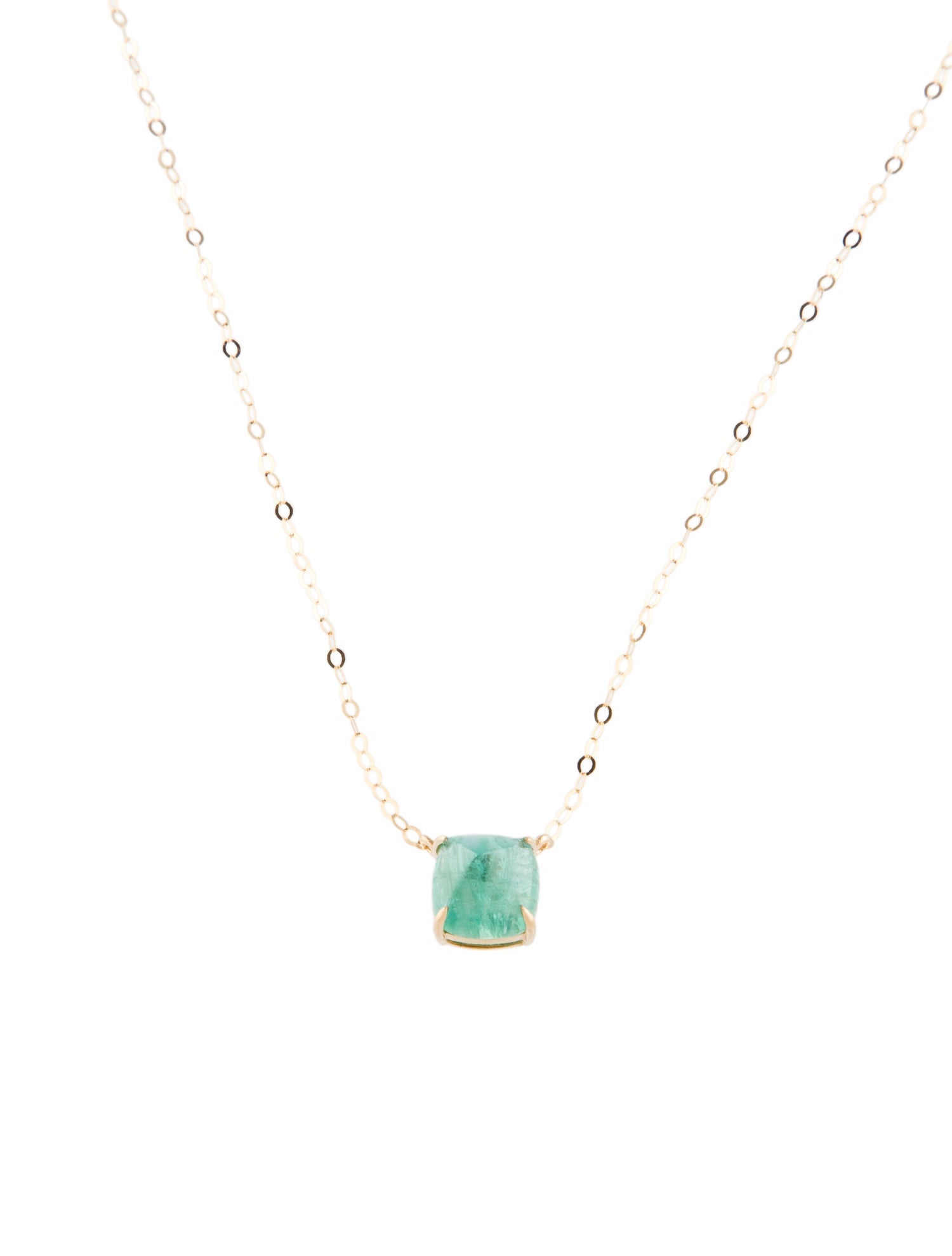 Necklace 18K 1.50ct Emerald Pendant Necklace