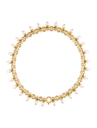 Necklace 18K Pearl Fringe Collar Necklace