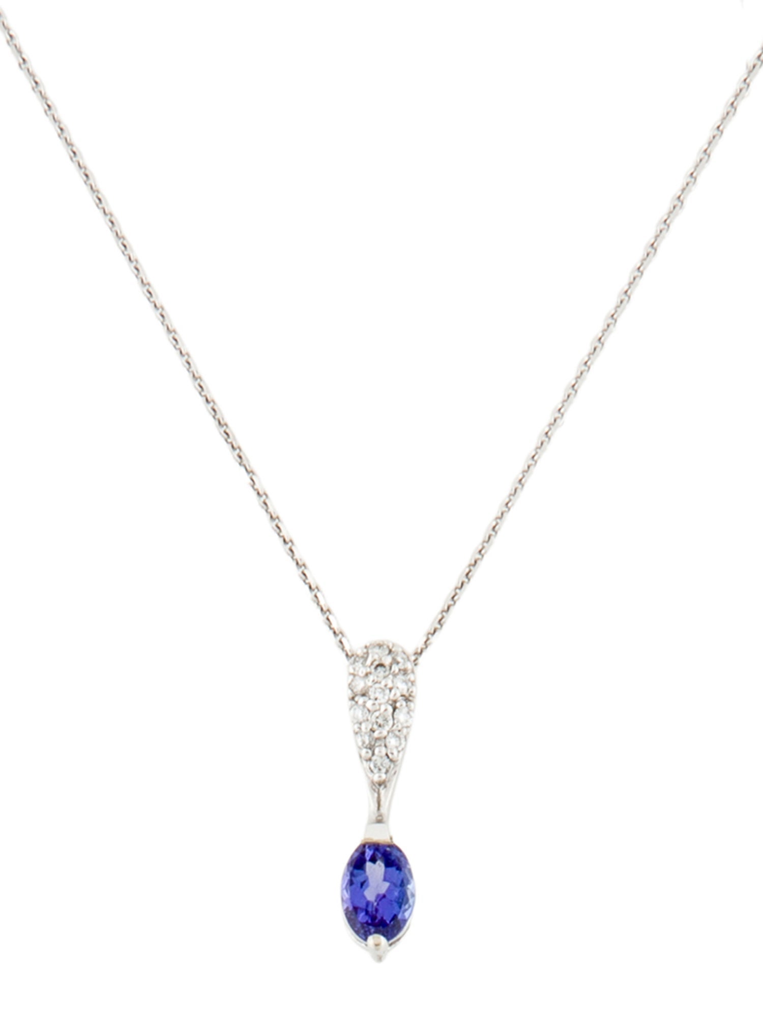 Necklace 14K Tanzanite & Diamond Pendant