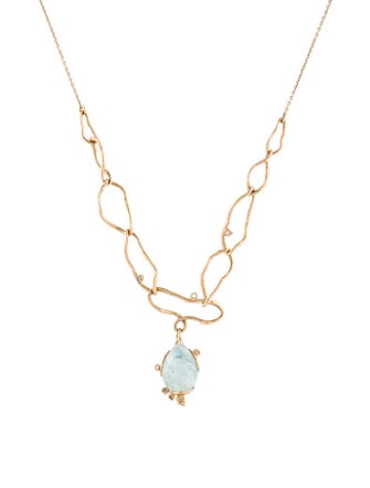 Necklace 14K Aquamarine & Diamond Collar Necklace