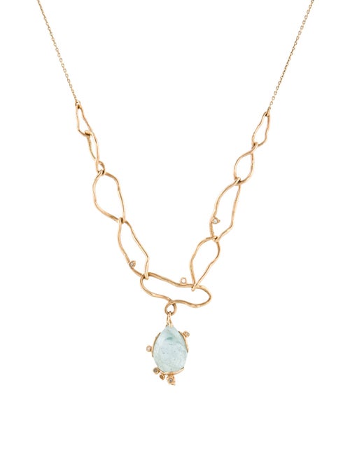Necklace 14K Aquamarine & Diamond Collar Necklace