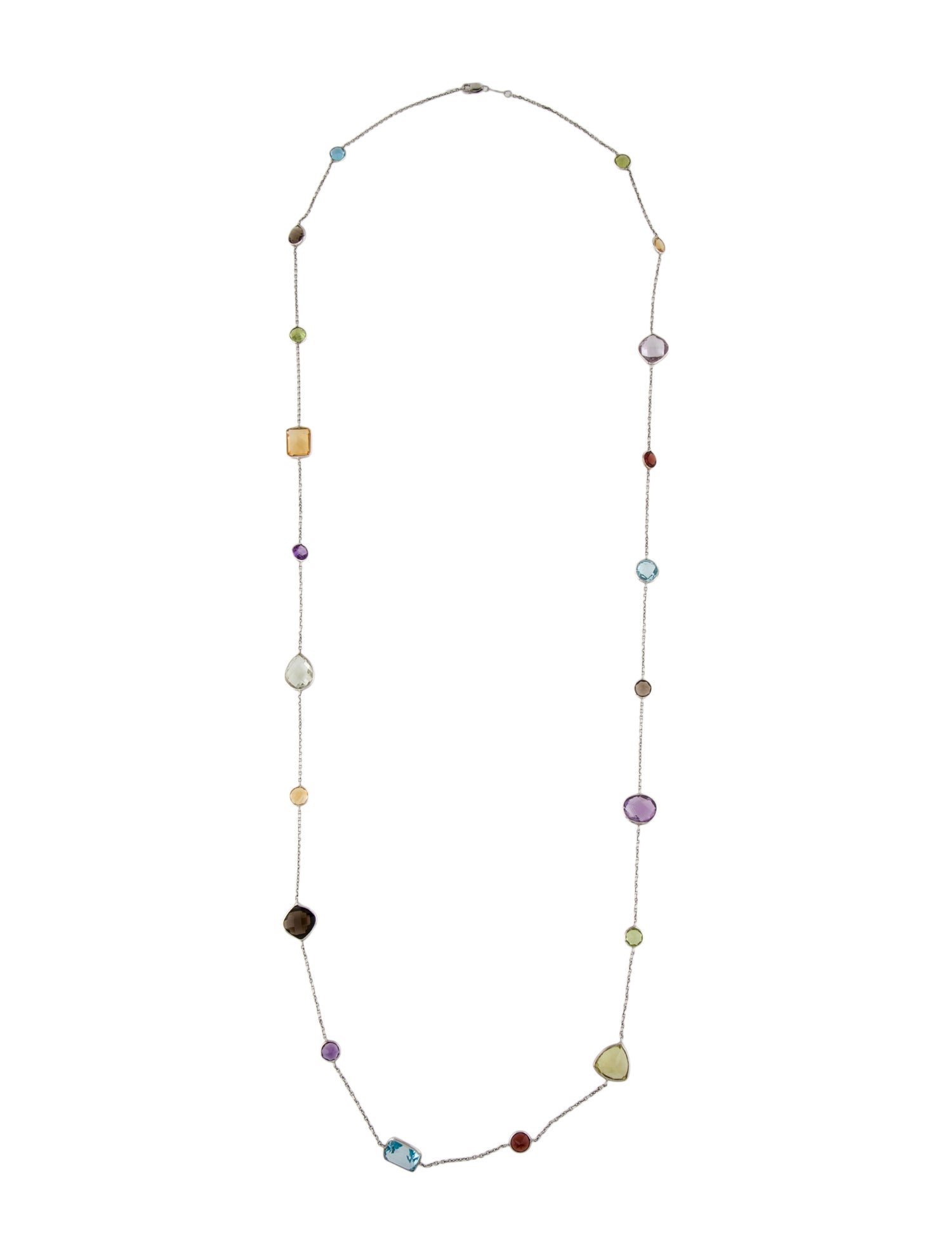 Necklace 14K Multi Stone Station
