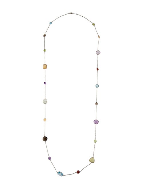 Necklace 14K Multi Stone Station Necklace