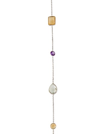 Necklace 14K Multi Stone Station Necklace