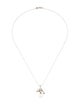 Necklace 14K Pearl & Diamond Dolphin Pendant Necklace