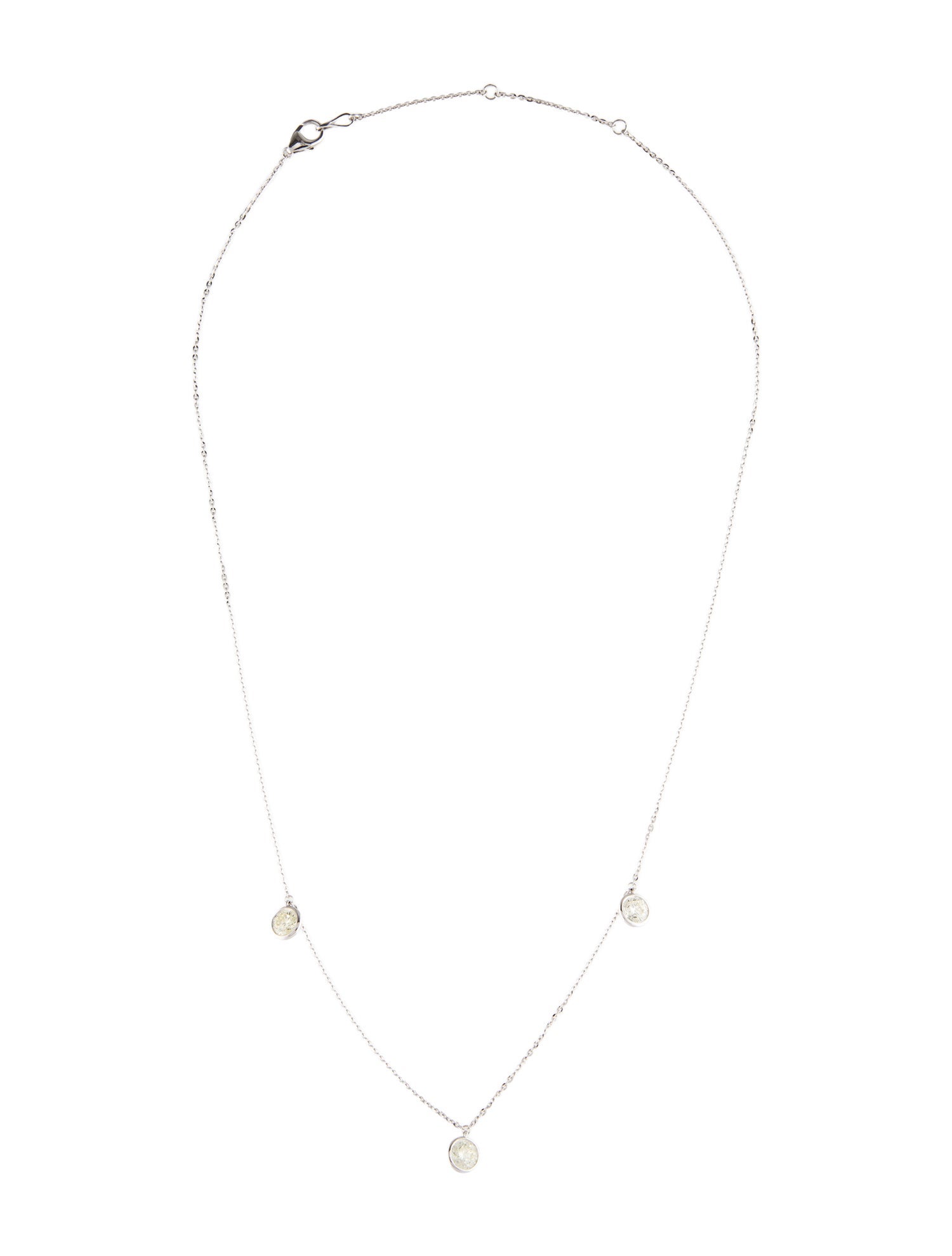 Necklace 14K 1.50ctw Diamond Dangle Station Necklace