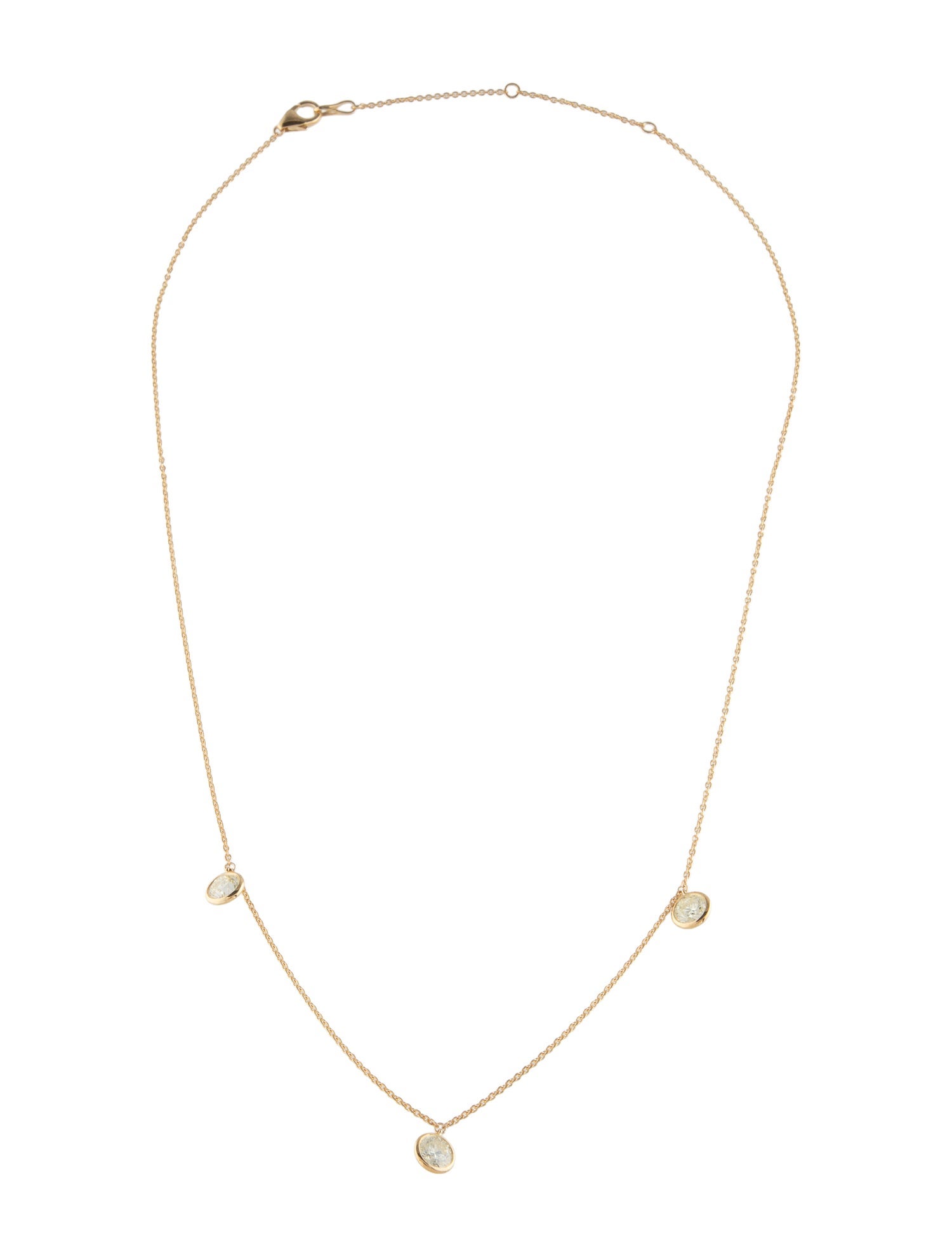 Necklace 14K 1.55ctw Diamond Dangle Station Necklace