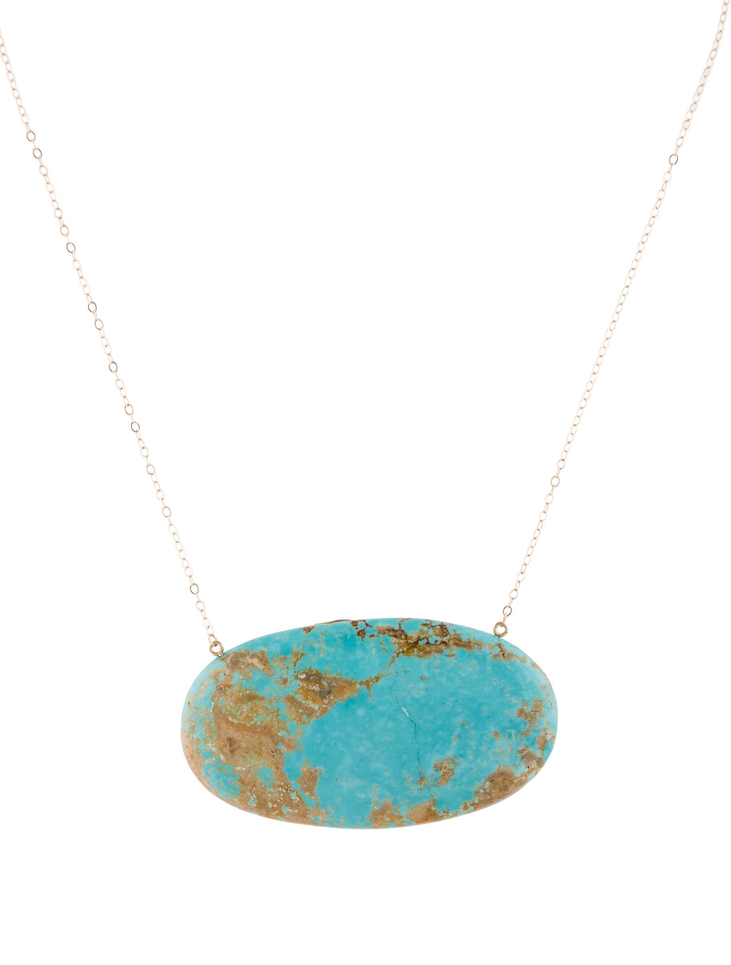 Necklace 14K Turquoise Pendant Necklace