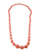 Necklace 14K Coral Graduated Bead Strand Necklace