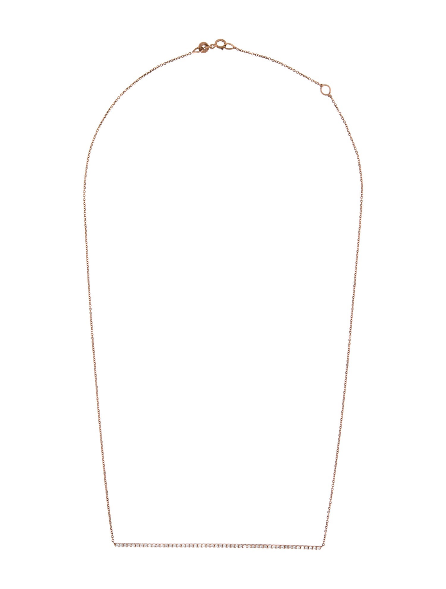 Necklace Clove & Ele18K Diamond Bar Station