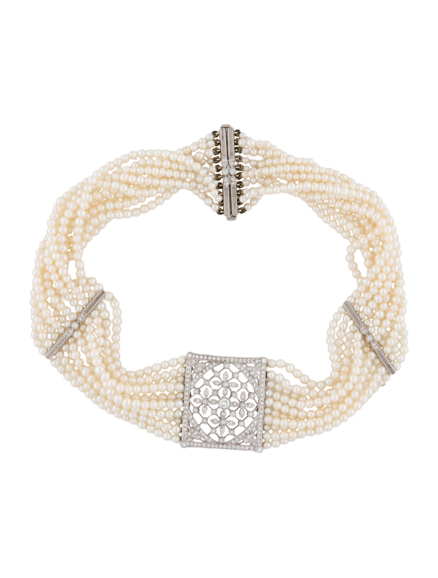 Necklace Pearl & Diamond Choker