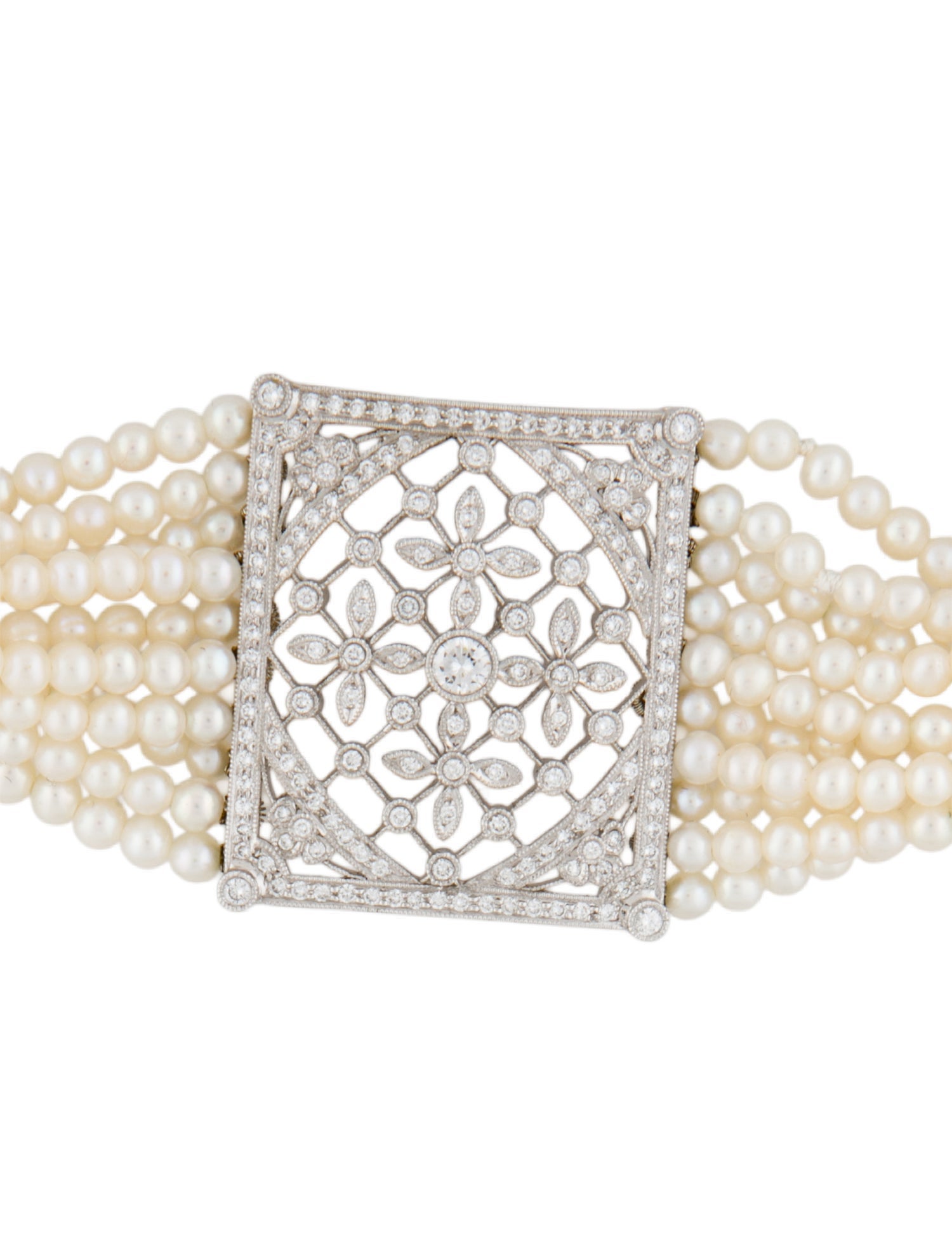 Necklace Pearl & Diamond Choker