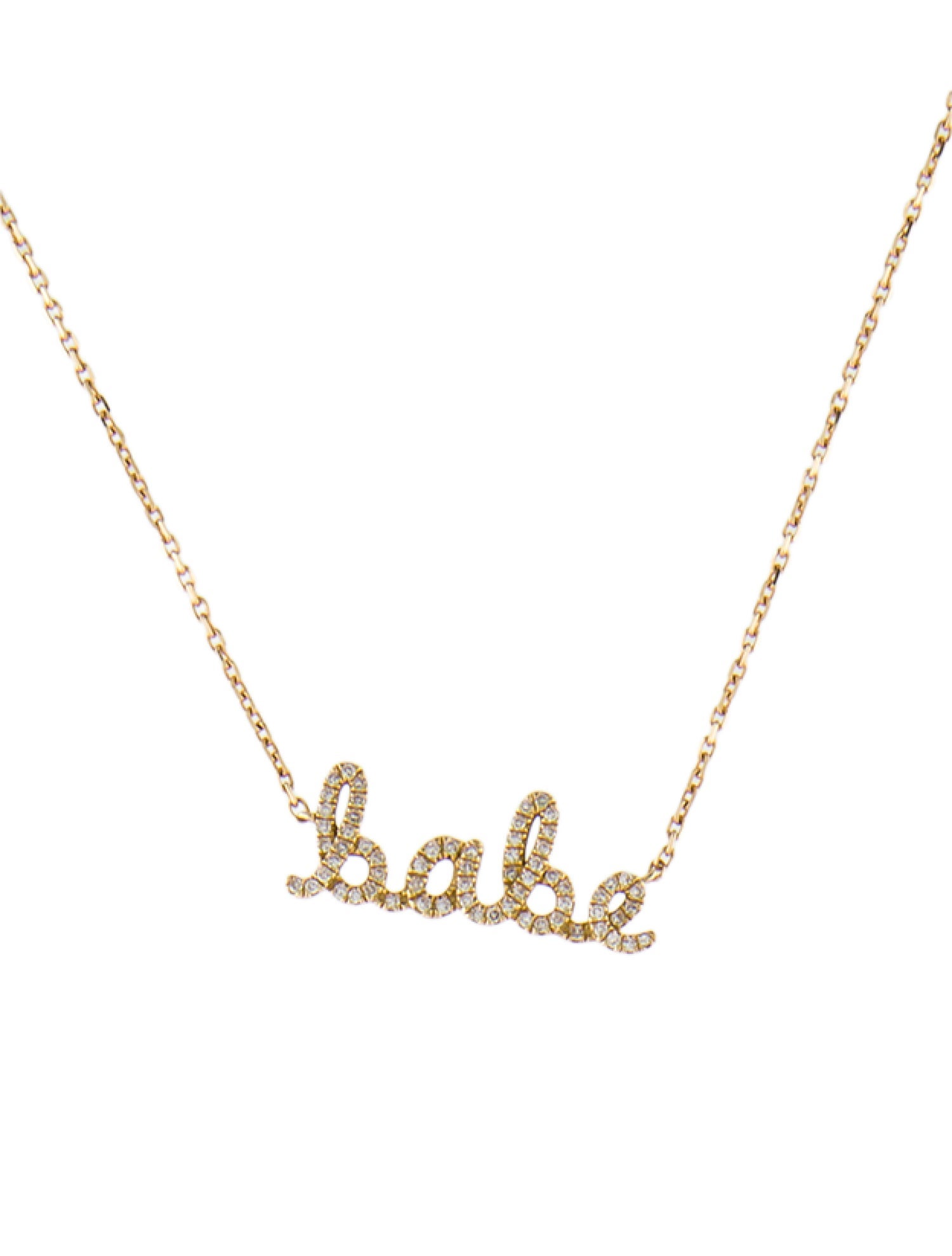 Necklace 18K Diamond 'Babe' Pendant