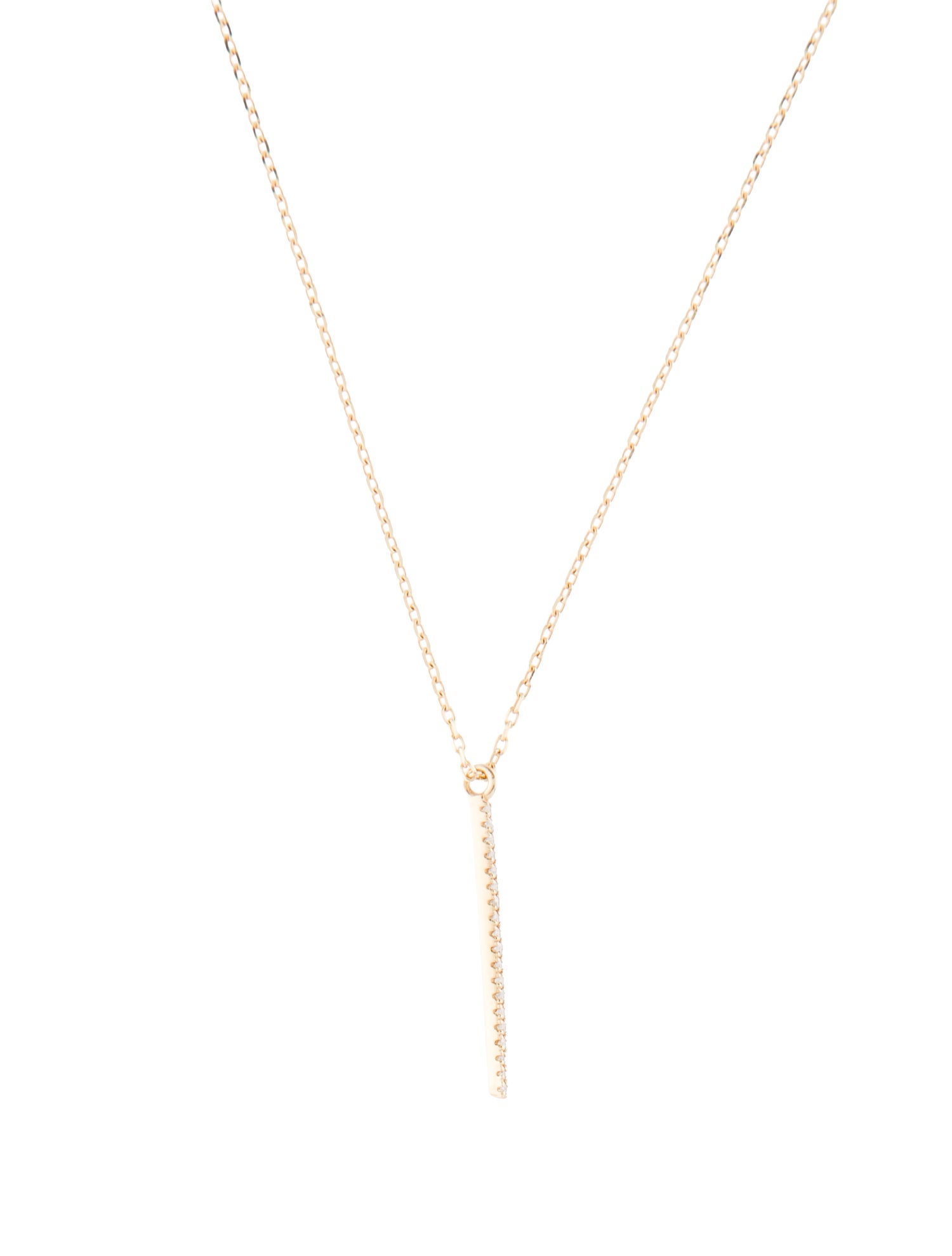 Necklace 18K Diamond Line Pendant Necklace