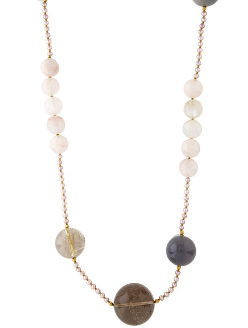 Necklace 18K Pearl & Multi-Stone Beaded Necklace