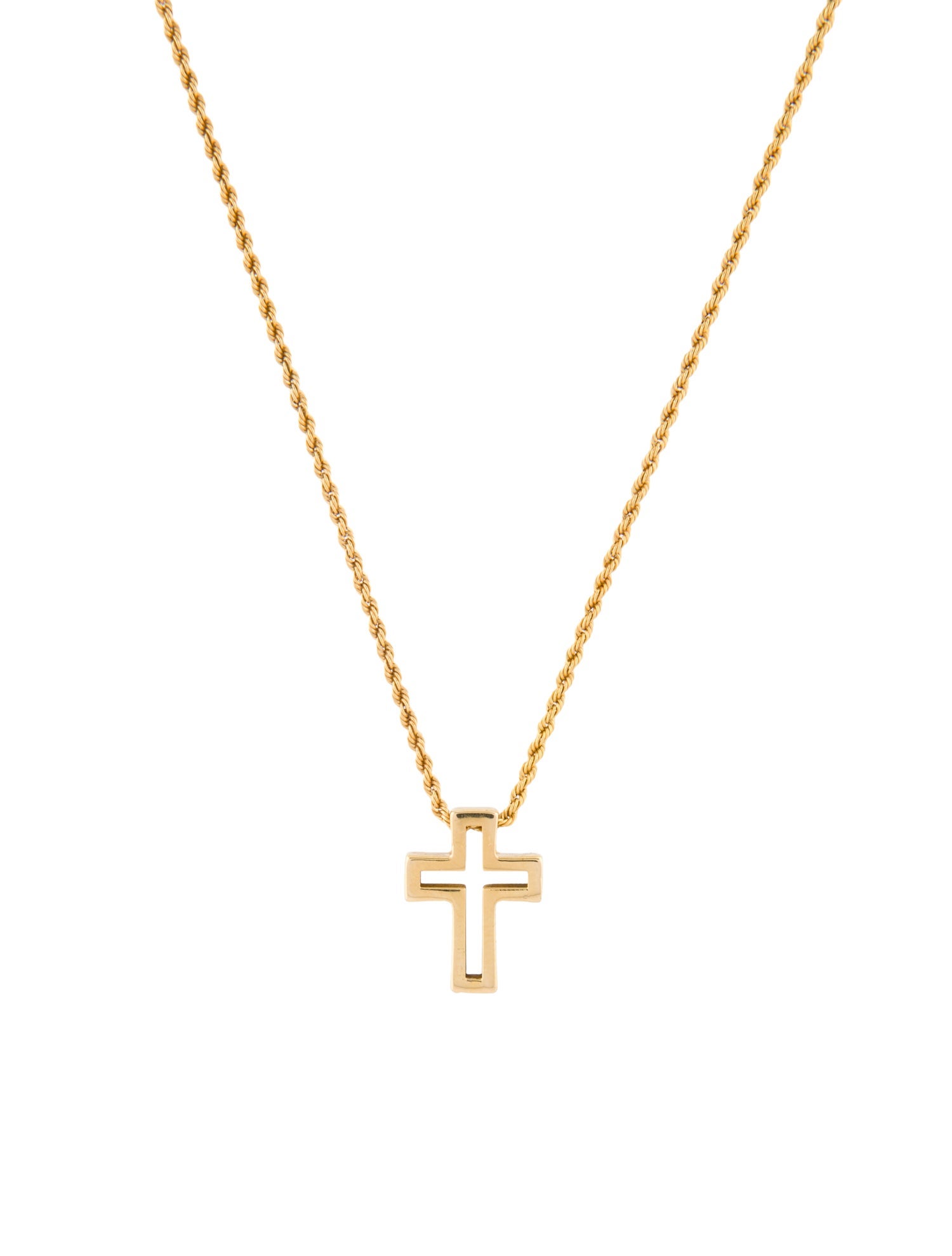 Necklace 14K Hollow Cross Pendant Necklace